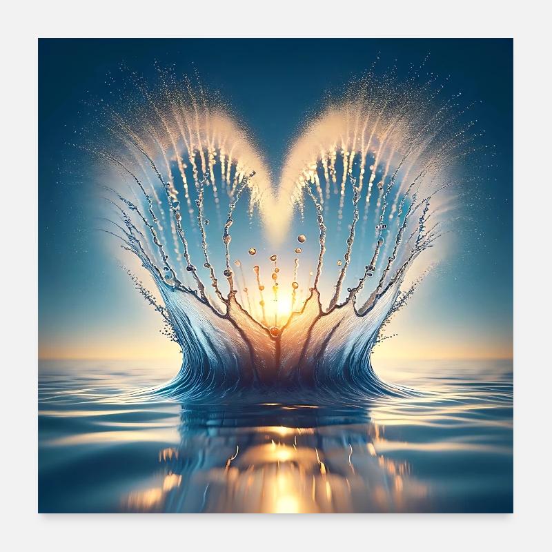 Herz Licht Meer Poster 60x60 cm