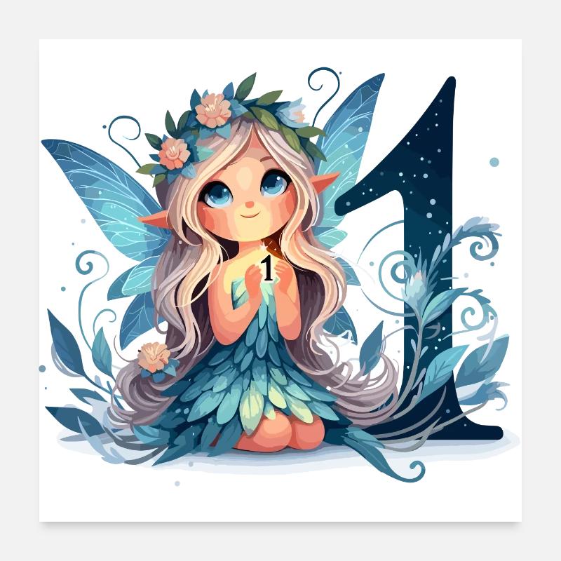 11 Jahre Fee Elfe Geburtstag Geschenk Poster 60x60 cm