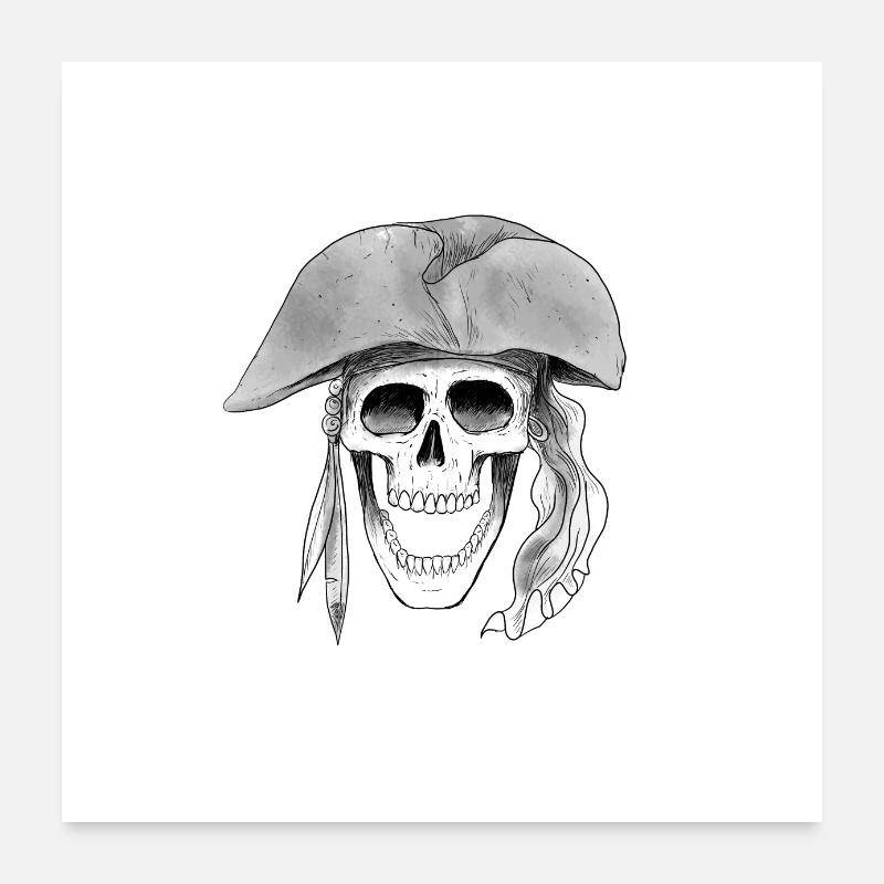 PIRATE SKULL Poster 24" x 24" (60x60 cm)