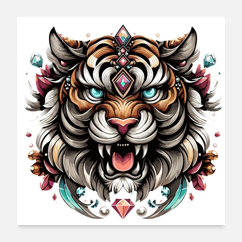 Tiger Gemstone Majesty Poster 24" x 24" (60x60 cm)
