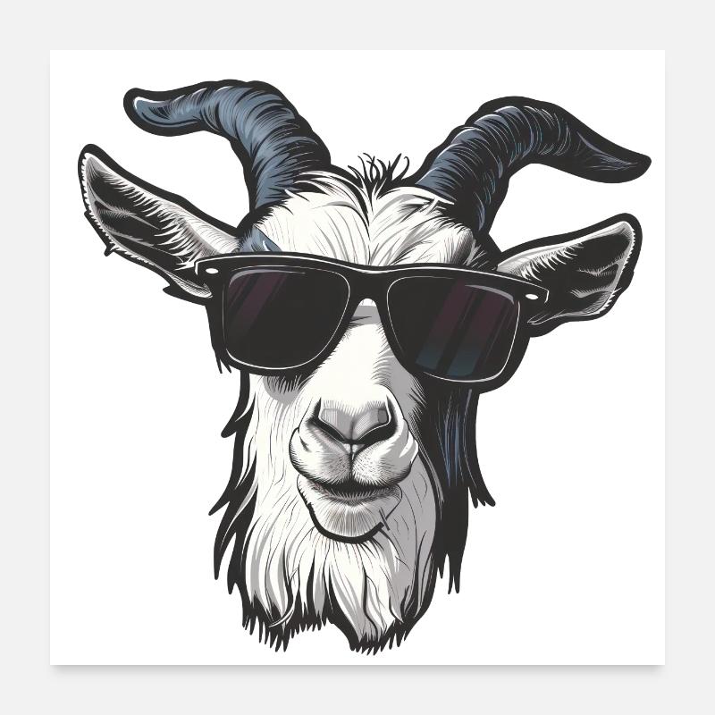Lunettes de soleil chèvre chèvre Poster 60 x 60 cm