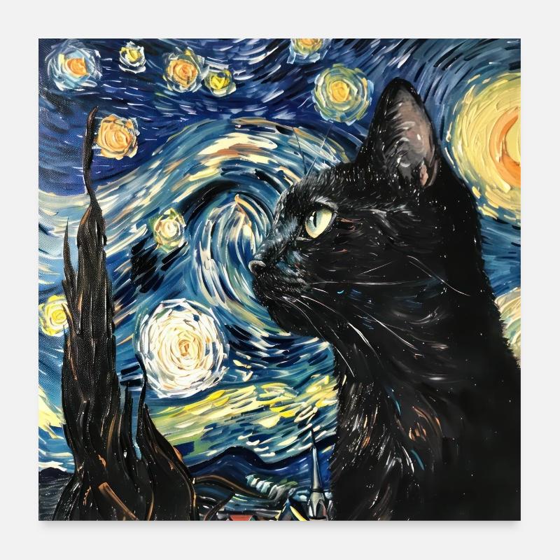 Chat, Motif De Chat Poster 60 x 60 cm