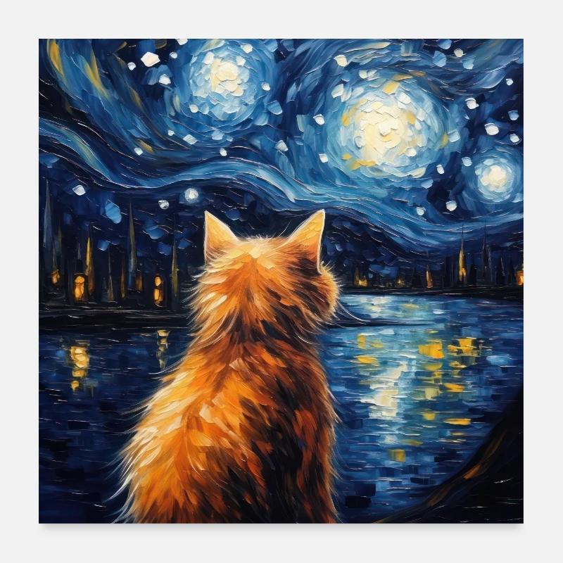 Cat, Cat Motif Poster 24" x 24" (60x60 cm)