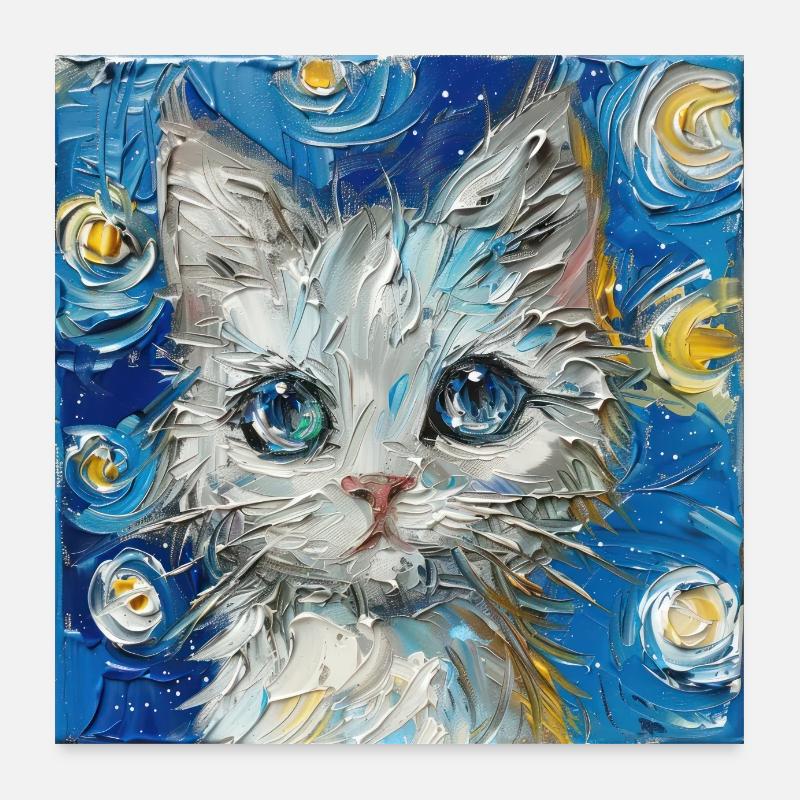 Cat, Cat Motif Poster 24" x 24" (60x60 cm)