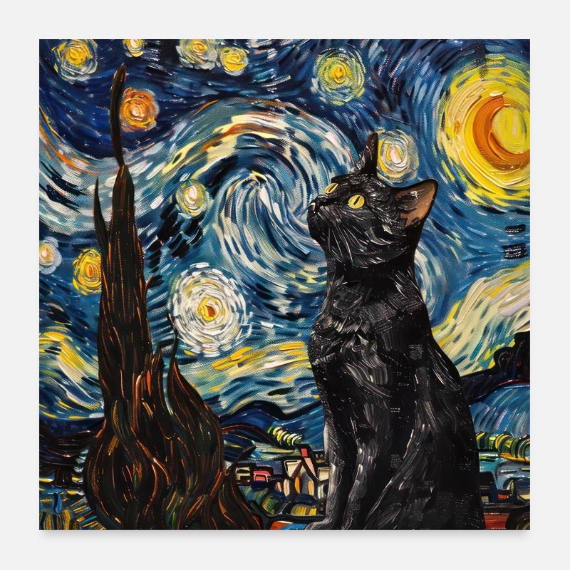 Chat, Motif De Chat Poster 60 x 60 cm