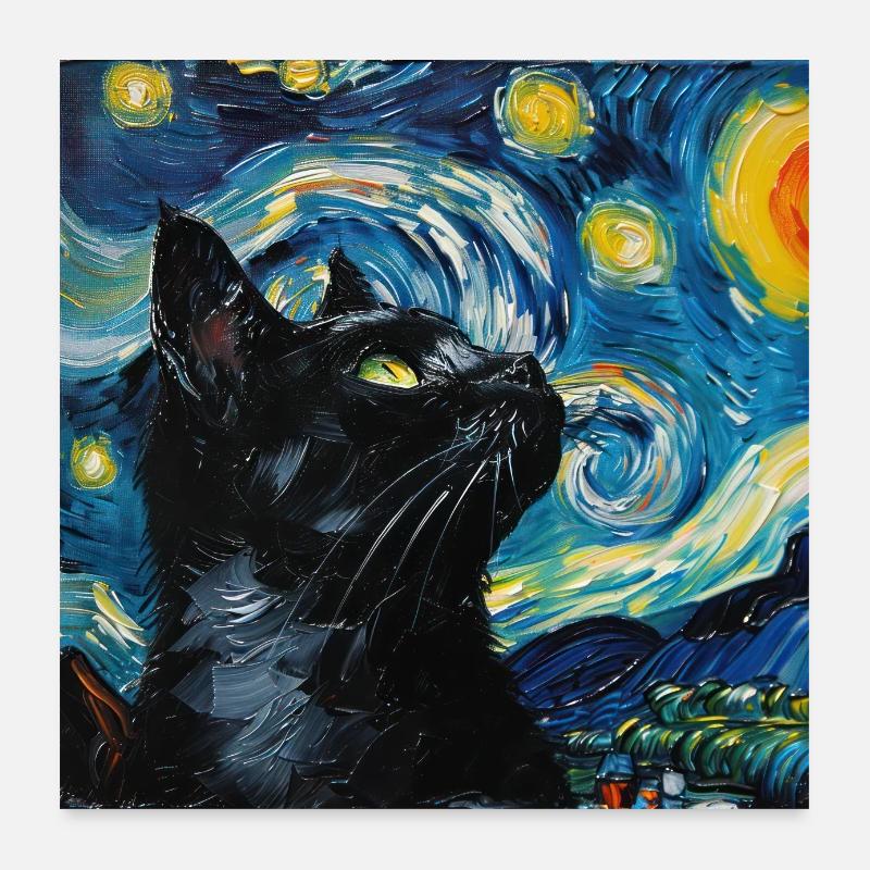 Cat, Cat Motif Poster 24" x 24" (60x60 cm)
