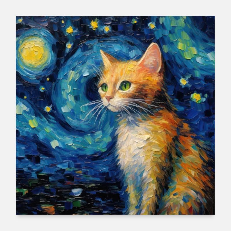 Chat, Motif De Chat Poster 60 x 60 cm
