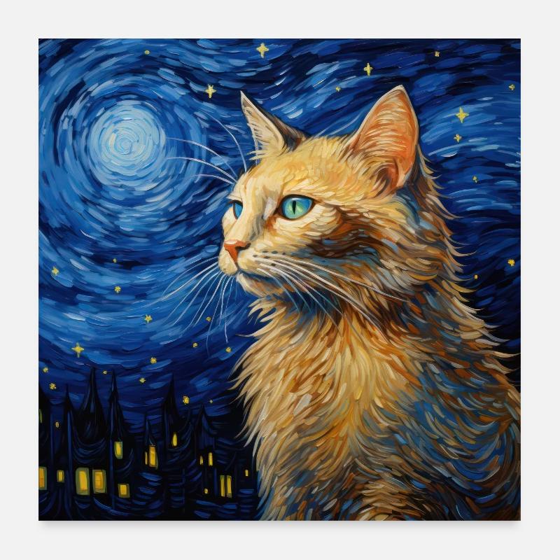 Cat, Cat Motif Poster 24" x 24" (60x60 cm)