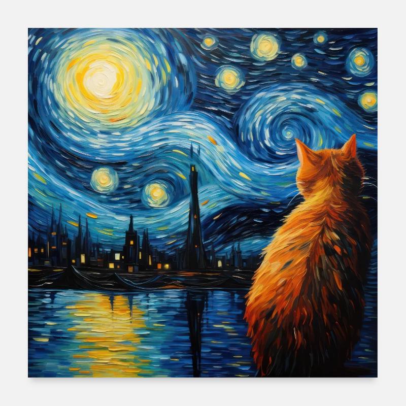 Chat, Motif De Chat Poster 60 x 60 cm