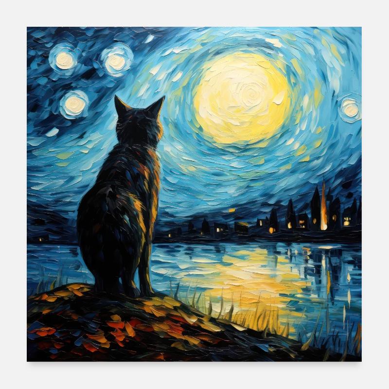 Chat, Motif De Chat Poster 60 x 60 cm