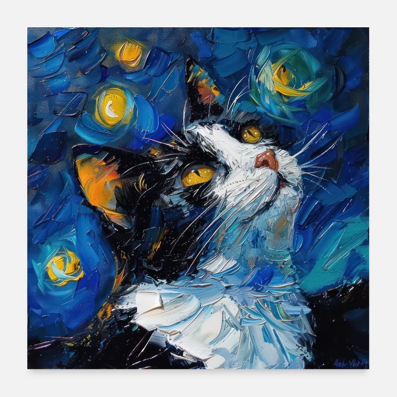 Chat, Motif De Chat Poster 60 x 60 cm