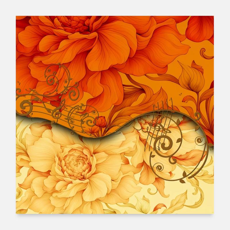 Design floral élégant Poster 60 x 60 cm