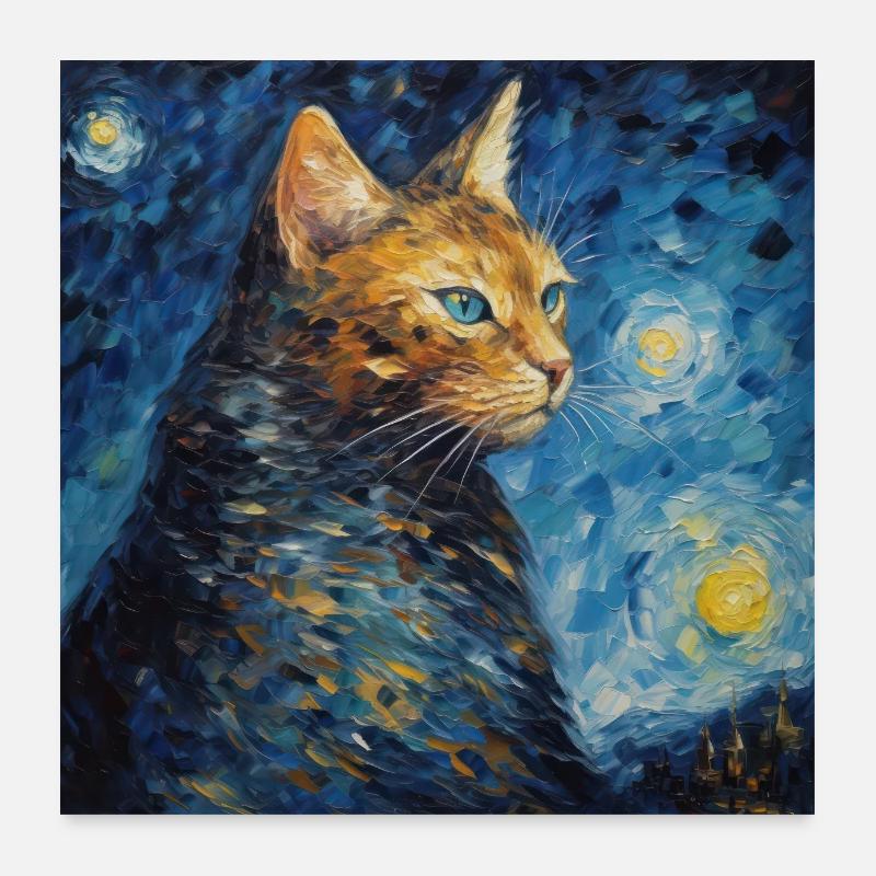 Cat, Cat Motif Poster 24" x 24" (60x60 cm)