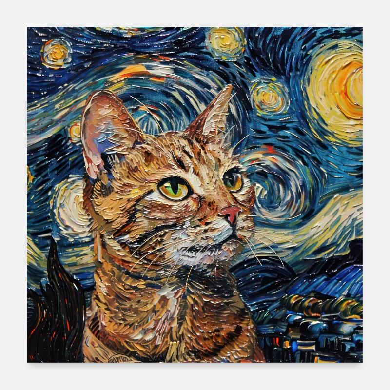 Cat, Cat Motif Poster 24" x 24" (60x60 cm)