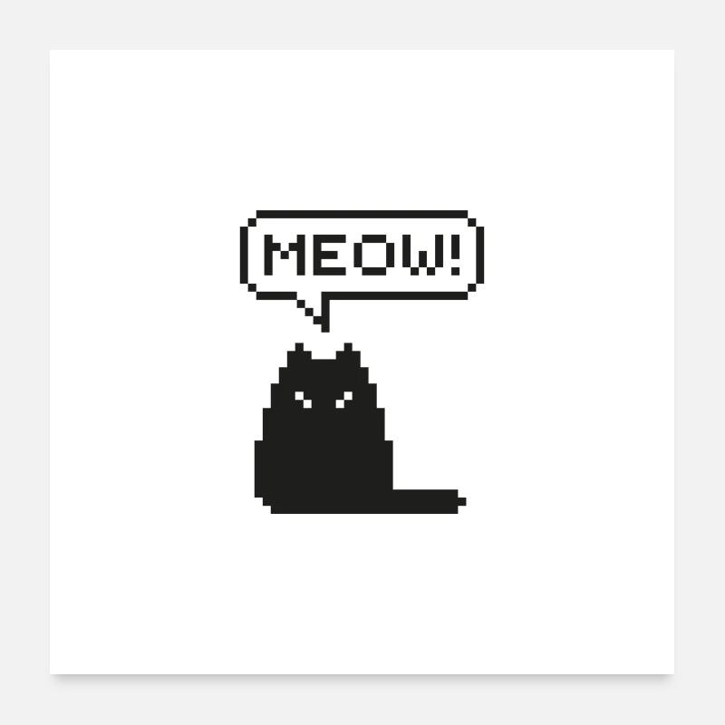 PIXEL CAT POSTER Poster 24" x 24" (60x60 cm)