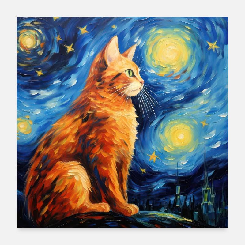 Chat, Motif De Chat Poster 60 x 60 cm