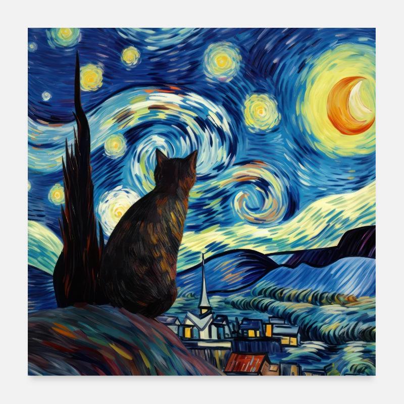 Cat, Cat Motif Poster 24" x 24" (60x60 cm)