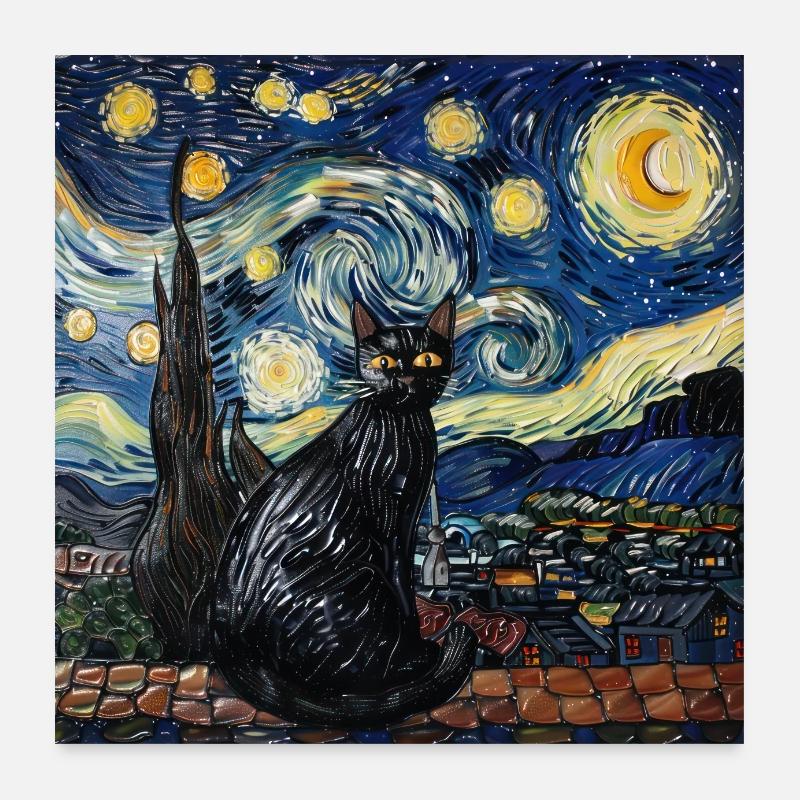 Chat, Motif De Chat Poster 60 x 60 cm
