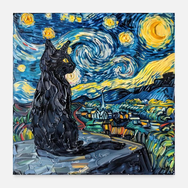 Chat, Motif De Chat Poster 60 x 60 cm