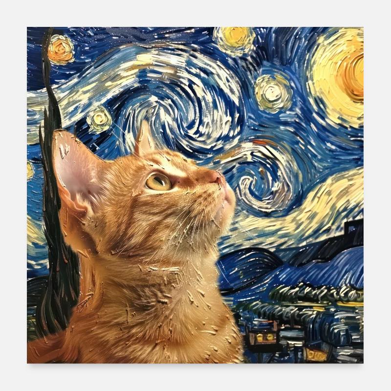Chat, Motif De Chat Poster 60 x 60 cm