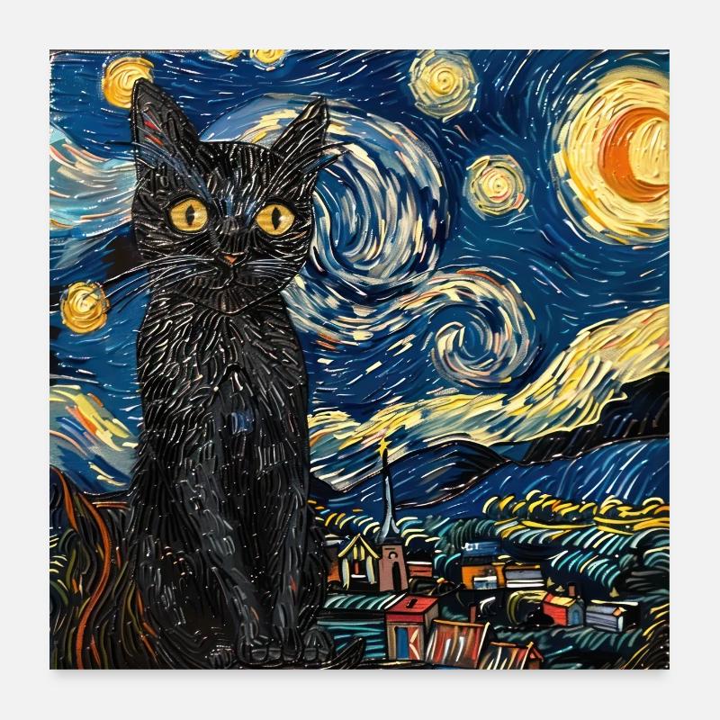 Chat, Motif De Chat Poster 60 x 60 cm