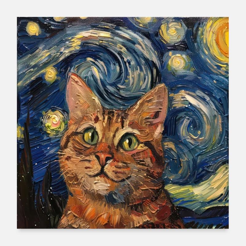 Chat, Motif De Chat Poster 60 x 60 cm
