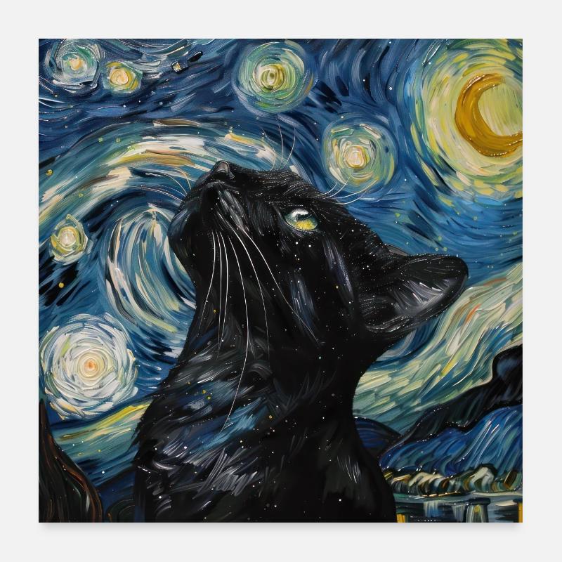 Chat, Motif De Chat Poster 60 x 60 cm