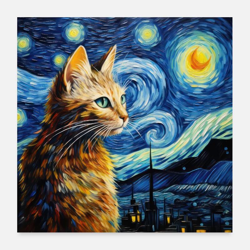 Chat, Motif De Chat Poster 60 x 60 cm