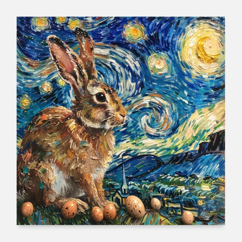 easter bunny, easter, bunny, happy easter, easter eggs Poster 24" x 24" (60x60 cm)