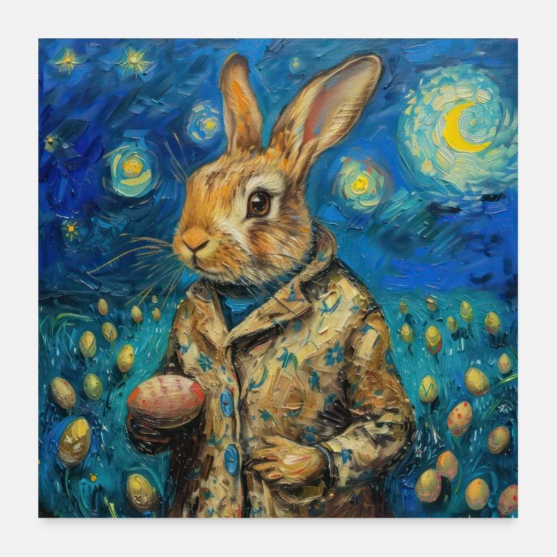 easter bunny, easter, bunny, happy easter, easter eggs Poster 24" x 24" (60x60 cm)