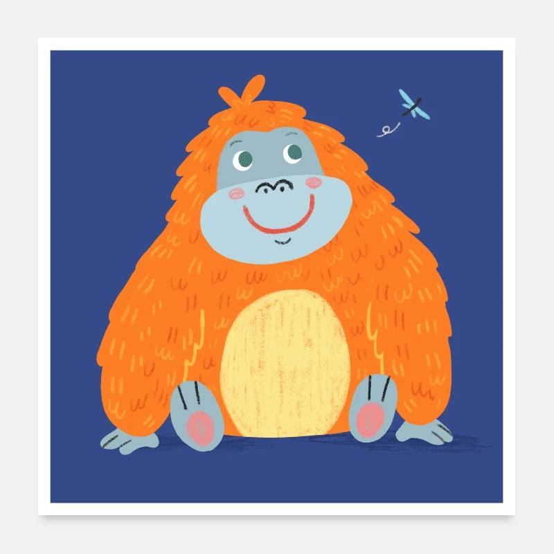 Kleiner Orang-Utan Poster 60x60 cm