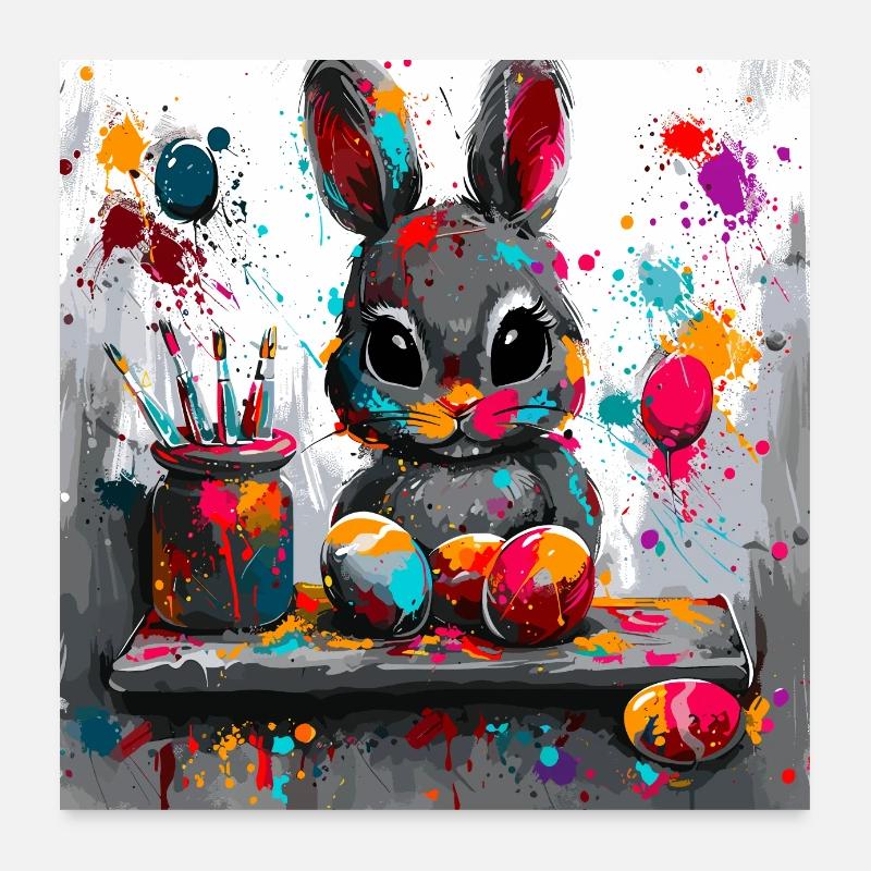 Workshop of the Easter Bunny Poster 24" x 24" (60x60 cm)