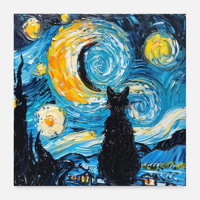 Chat, Motif De Chat Poster 60 x 60 cm