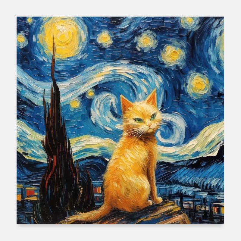 Chat, Motif De Chat Poster 60 x 60 cm