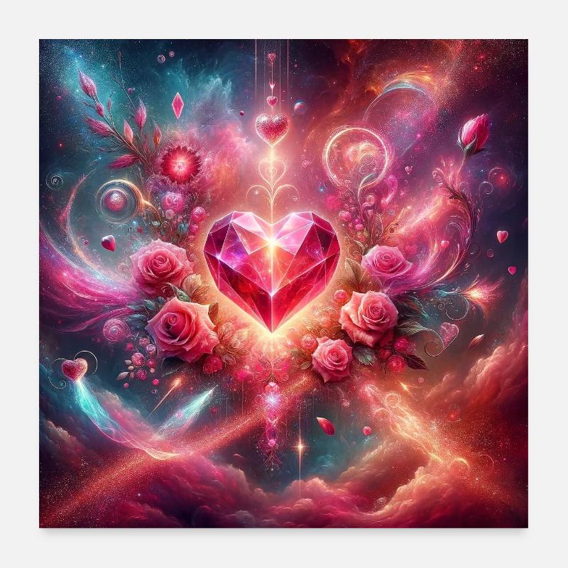 Love Manifestation Magic - Poster 60x60 cm - Weiß