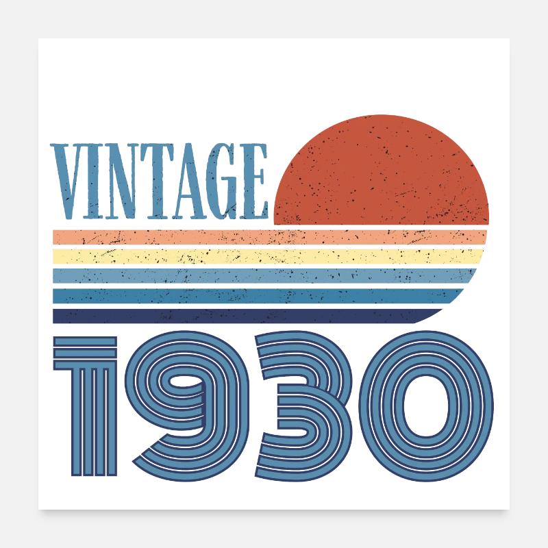 vintage 1930 - Poster 60 x 60 cm - blanc