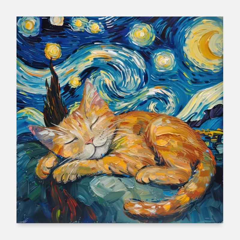 Chat, Motif De Chat Poster 60 x 60 cm