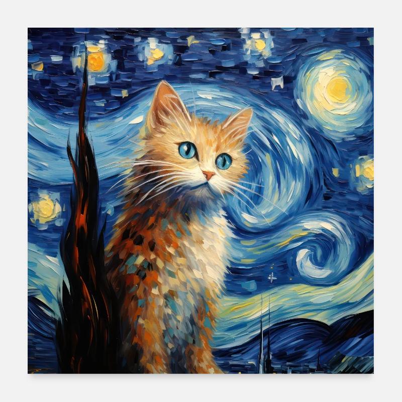 Chat, Motif De Chat Poster 60 x 60 cm
