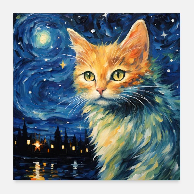 Chat, Motif De Chat Poster 60 x 60 cm