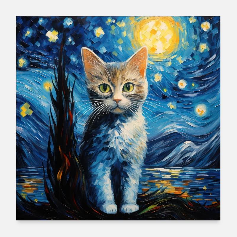Chat, Motif De Chat Poster 60 x 60 cm