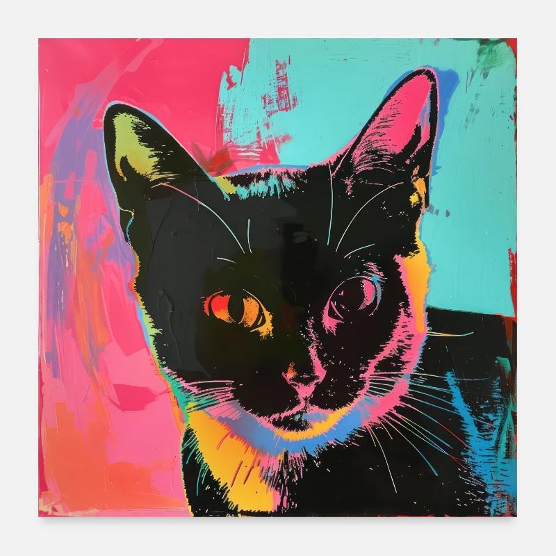 Cat, cat motif, pop art, gift, gift idea Poster 24" x 24" (60x60 cm)