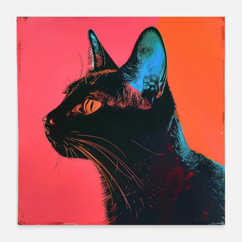 Cat, cat motif, pop art, gift, gift idea Poster 24" x 24" (60x60 cm)