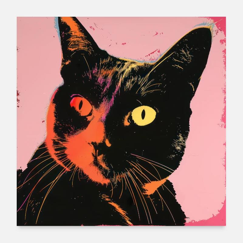 Cat, cat motif, pop art, gift, gift idea Poster 24" x 24" (60x60 cm)