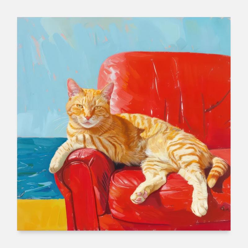 Katze, katzenmotiv, popart, geschenk, geschenkidee Poster 60x60 cm