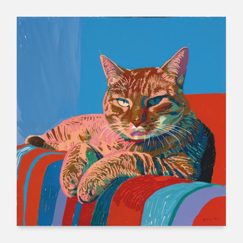 Cat, cat motif, pop art, gift, gift idea Poster 24" x 24" (60x60 cm)