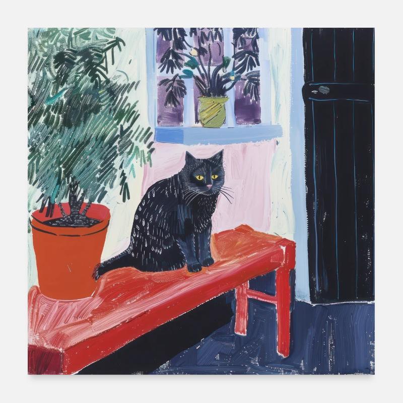 Katze, katzenmotiv, popart, geschenk, geschenkidee Poster 60x60 cm