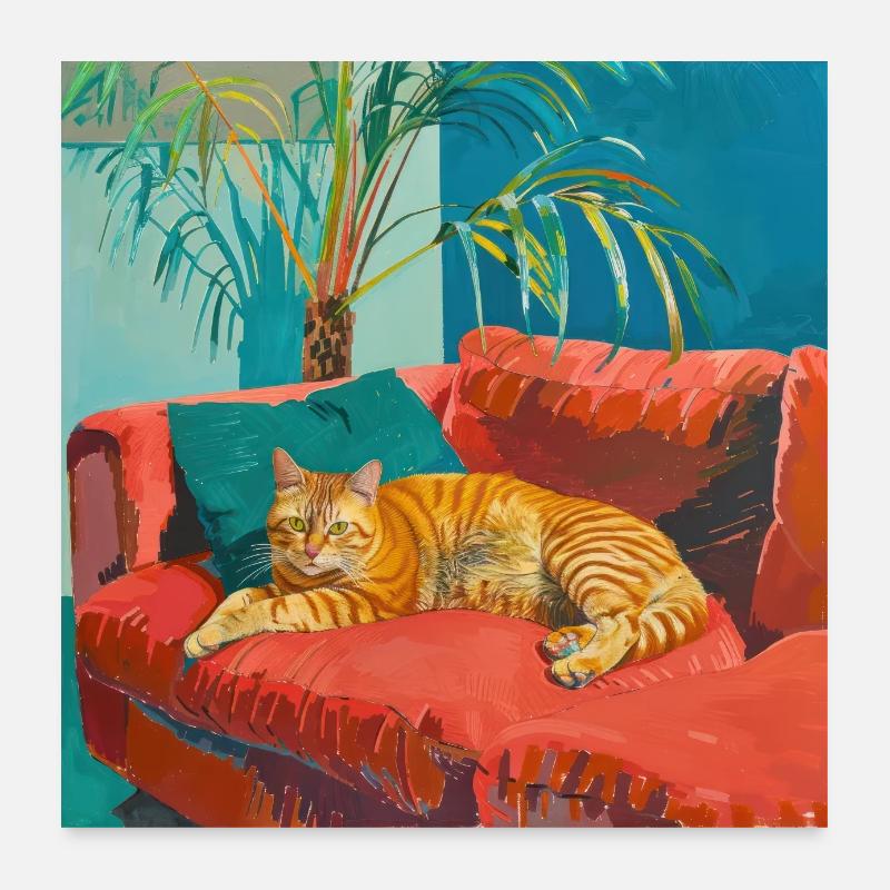 Chat, motif chat, pop art, cadeau, idée cadeau Poster 60 x 60 cm