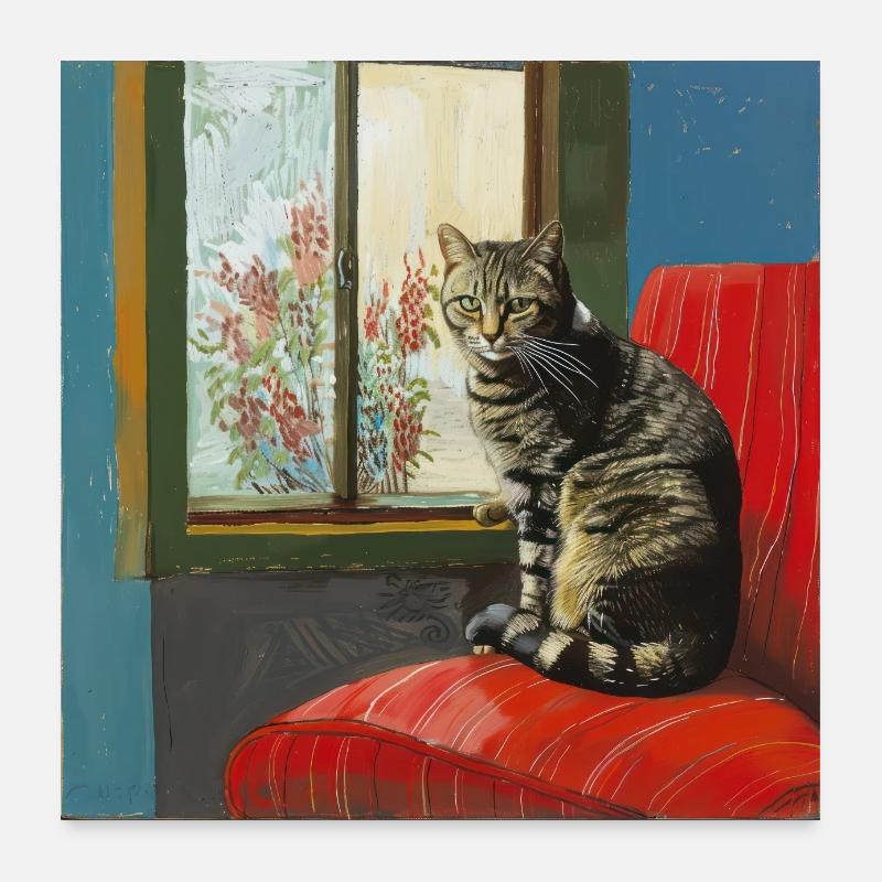Cat, cat motif, pop art, gift, gift idea Poster 24" x 24" (60x60 cm)