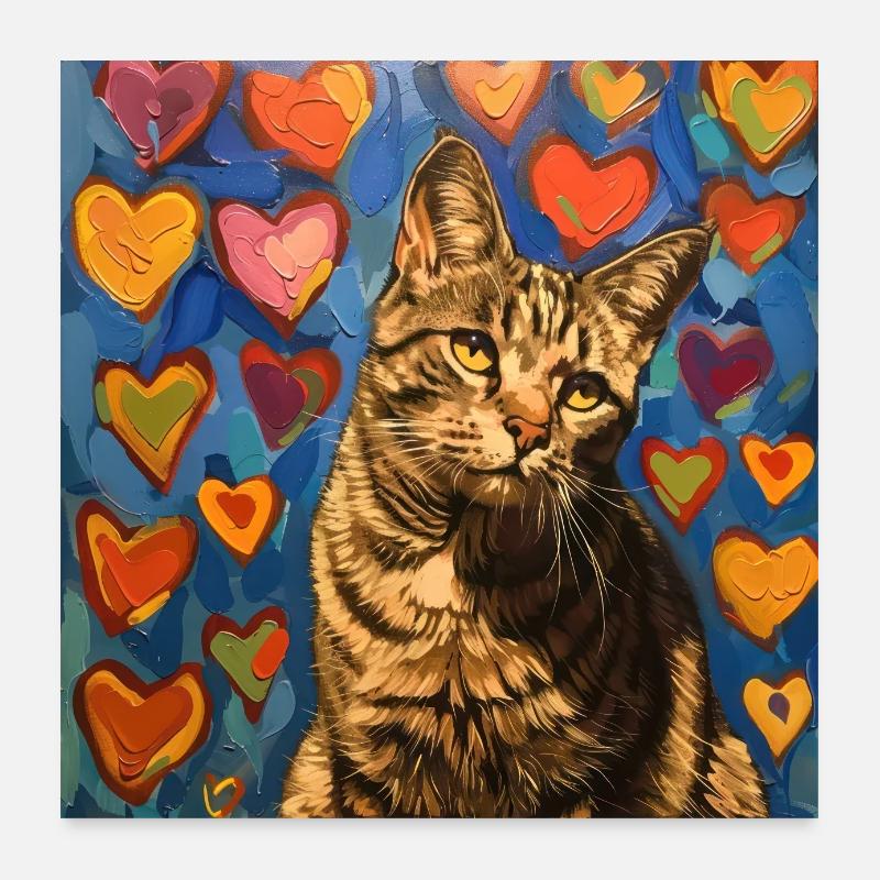 Cat, cat motif, pop art, gift, gift idea Poster 24" x 24" (60x60 cm)