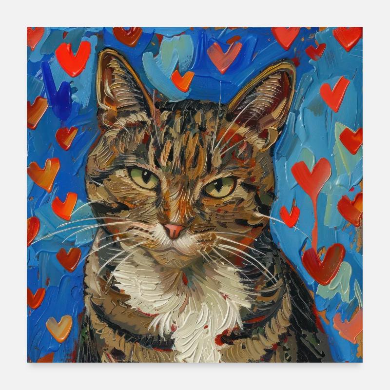 Cat, cat motif, pop art, gift, gift idea Poster 24" x 24" (60x60 cm)